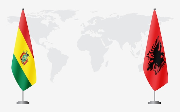 Bolivia and Albania flags for official meeting