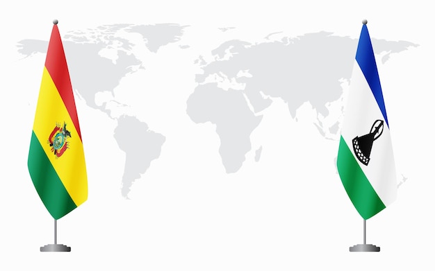 ベクトル ボリビアとレソトの国旗は 公式会合で