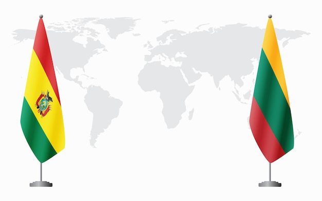 Вектор Флаги боливии и литвы на официальной встрече