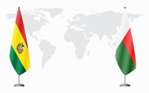 Вектор Флаги боливии и мадагаскара на официальной встрече