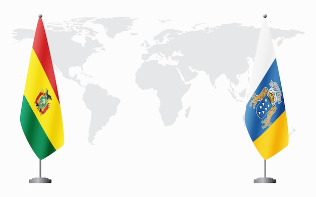 Vector bolivia and canary islands flags for official meeting