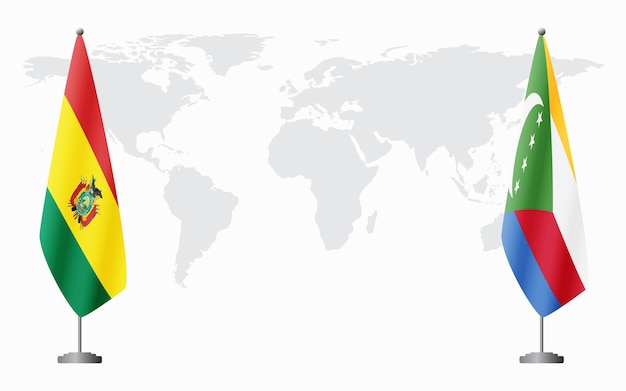 Vector bolivia and comoros flags for official meeting