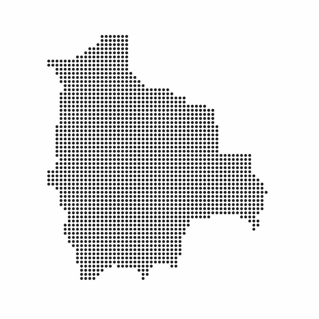 抽象的なハーフトーンドットパターンから作られたボリビアの国の地図