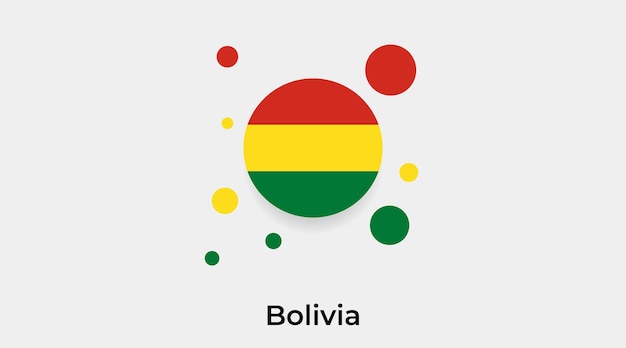 Векторная иллюстрация значка круга флага Боливии
