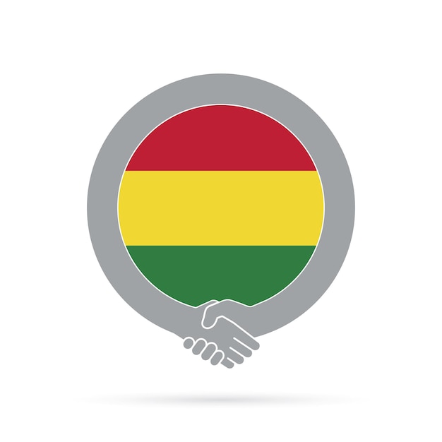 Соглашение о рукопожатии флага боливии приветствует концепцию сотрудничества
