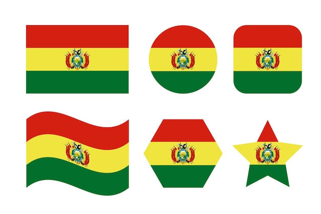 Bolivia flag simple illustration for independence day or election