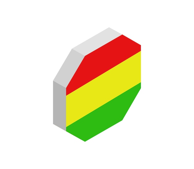 Bolivia isometric flag