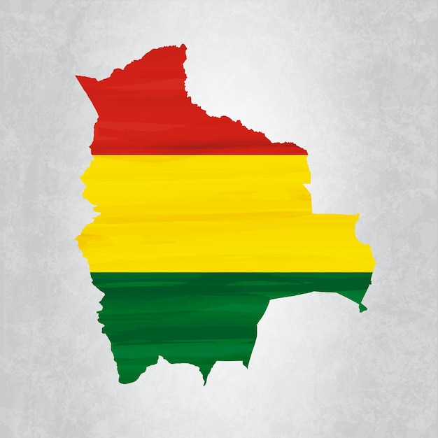 Bolivia kaart met vlag