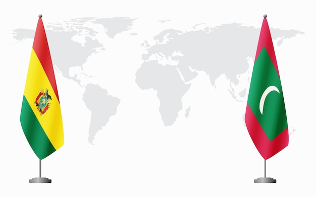 Vector bolivia and maldives flags for official meeting