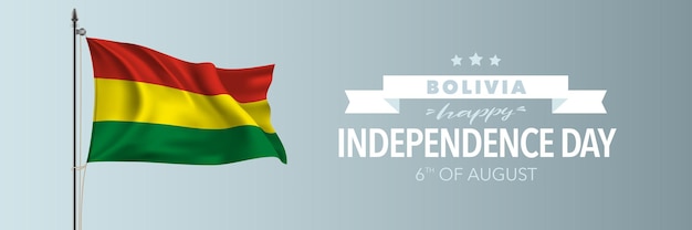 Bolivia onafhankelijkheidsdag wenskaart banner vectorillustratie
