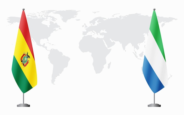 Vector bolivia and sierra leone flags for official meeting