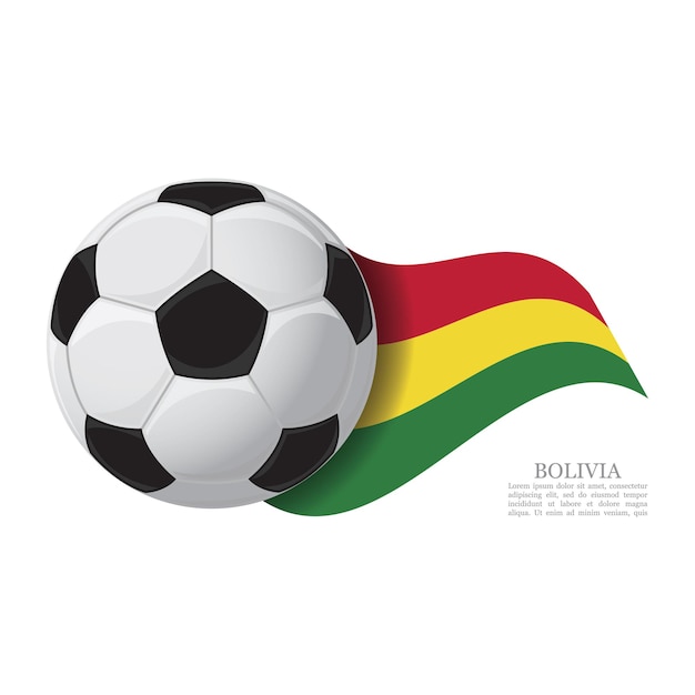 サッカーボールで旗を振るボリビアサッカーチームサポートコンセプト