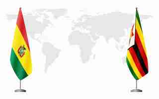 Vector bolivia and zimbabwe flags for official meeting