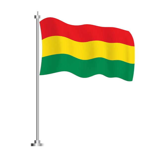 Boliviaanse vlag geïsoleerde golf Vlag van de dag van de onafhankelijkheid van het land van Bolivia