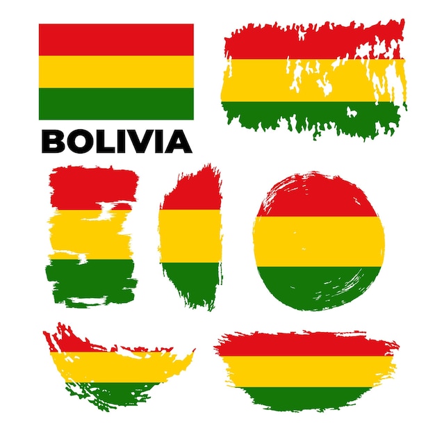 Boliviaanse vlag met krassen vectorvlag van bolivia