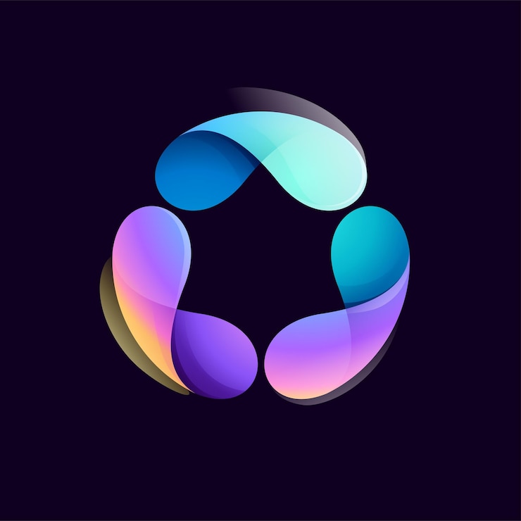 Vector bollogo yin en yang in cirkelembleem energiebeschermingsschild finance app game branding