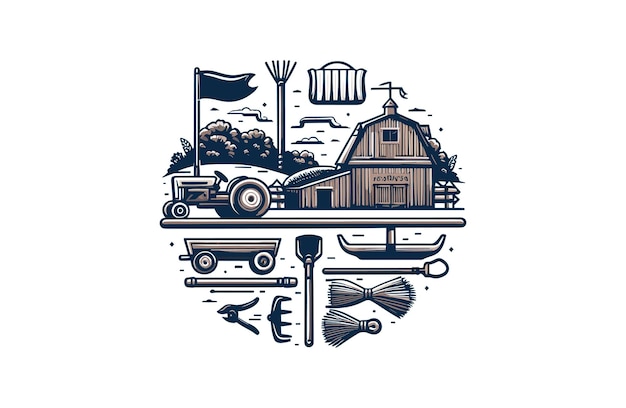 Bolo farm tools vector illustration