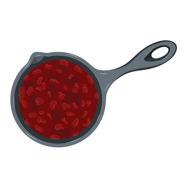 Bolognese sauce in a frying pan vector