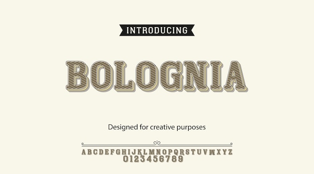 Bolognia-lettertype. type ontwerp