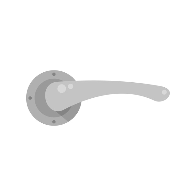 Vector bolt door handle icon flat vector front hotel room latch isolated