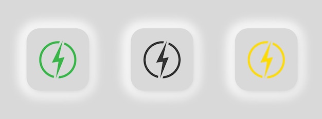 Bolt lightning icon Thunder flash illustration symbol set Storm vector