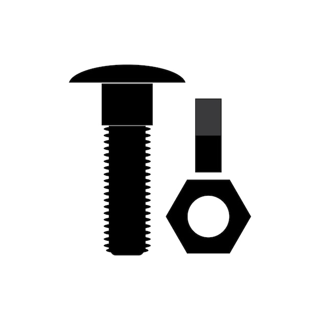 Vector bolt and nut icon