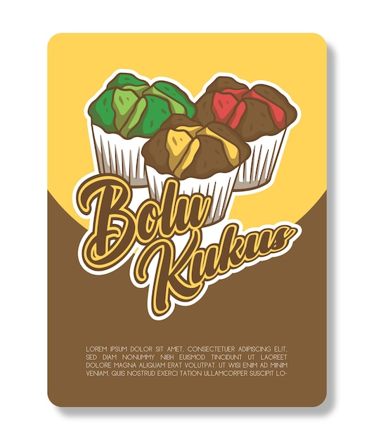 Bolu Kukus Traditional Snack Indonesian Vector Design