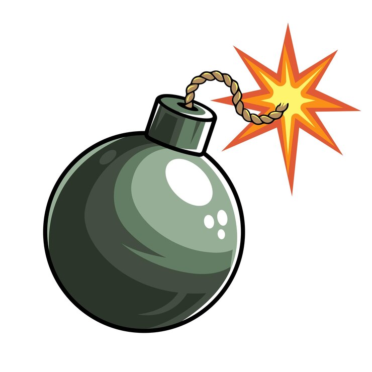 Vector bom clipart kunst met vuur