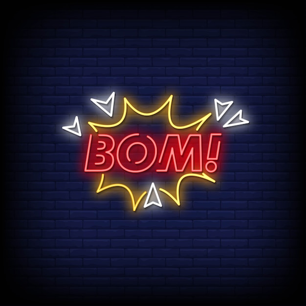 Bom Neon Signs Style Text