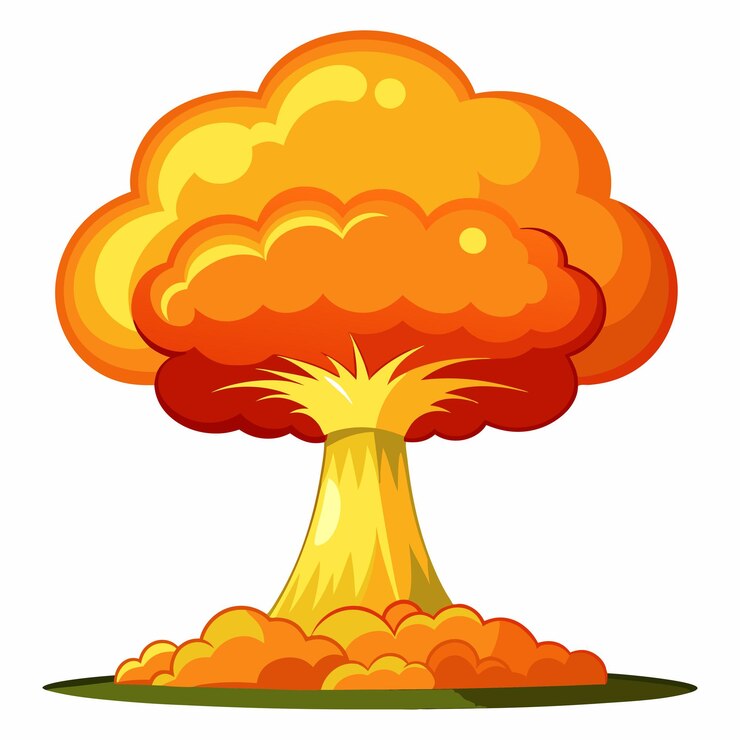 Vector bom ontploffing paddenstoel wolk
