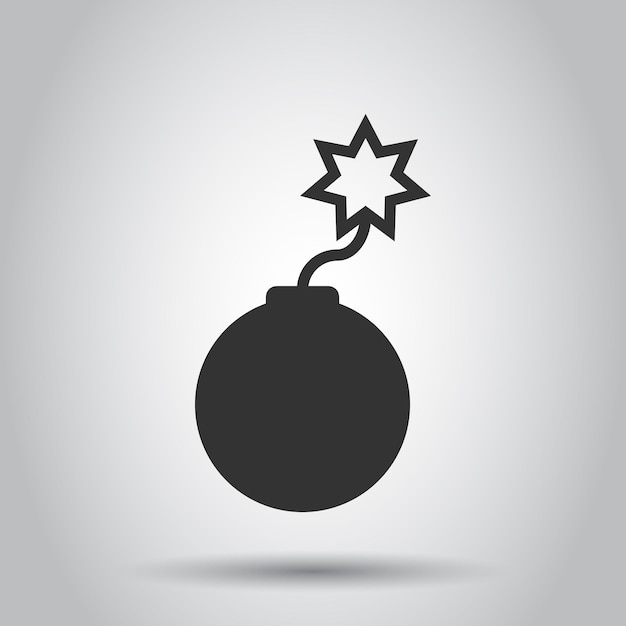 Bom pictogram in vlakke stijl Dynamiet vectorillustratie op witte geïsoleerde achtergrond C4 tnt bedrijfsconcept