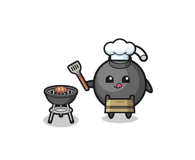 Bomb barbeque chef with a grill , cute design