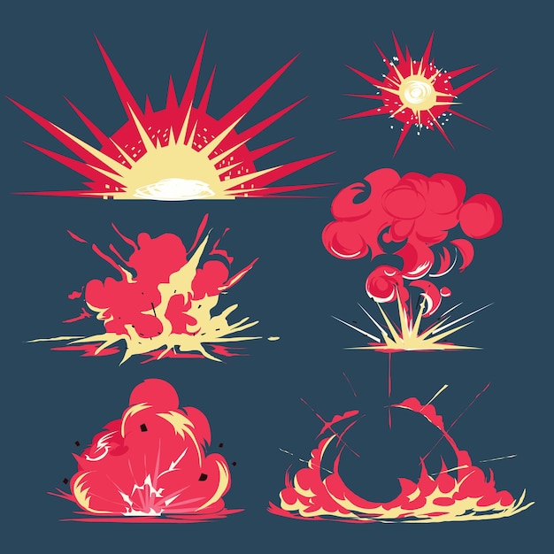 Bomb blast cartoon style - vector