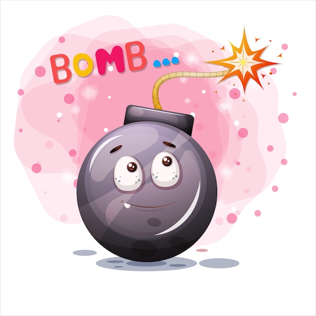 Vector bomb cartoon character.