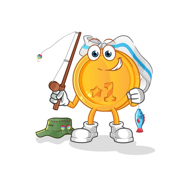 Bomb fisherman illustration. character vector