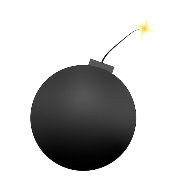 бомба для игрового дизайна. Плоская бомба. Значок мяча. Векторная иллюстрация. стоковое изображение. ЭПС 10.