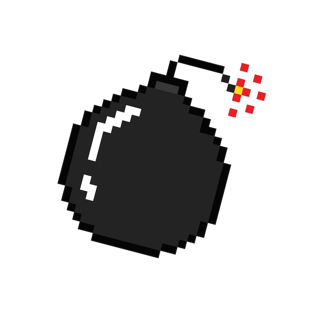 Bomb Icon Pixel Art Illustration 8Bit