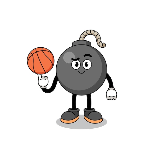 Иллюстрация бомбы как дизайн персонажа баскетболиста