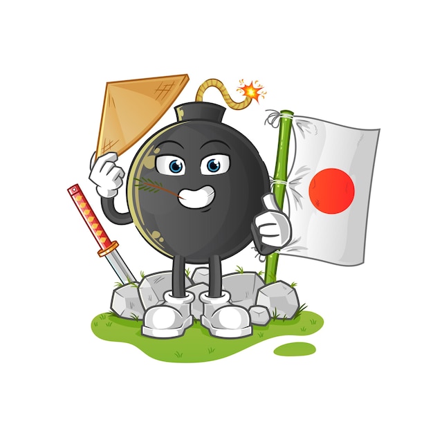 Бомба японского вектора. мультипликационный персонаж