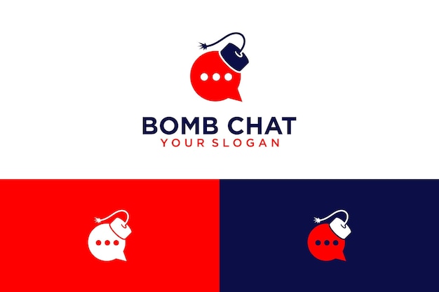 bomb logo design with chat and message