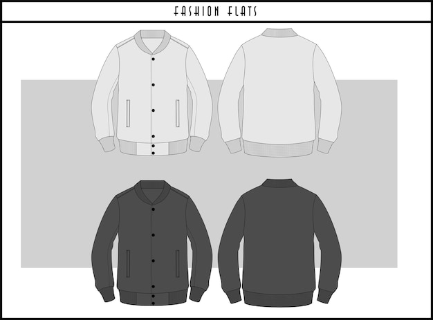 Vector bomber jacket flat illustration design