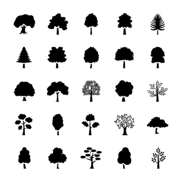 Bomen glyph icons set