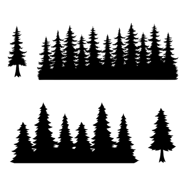 Bomen silhouet van bos