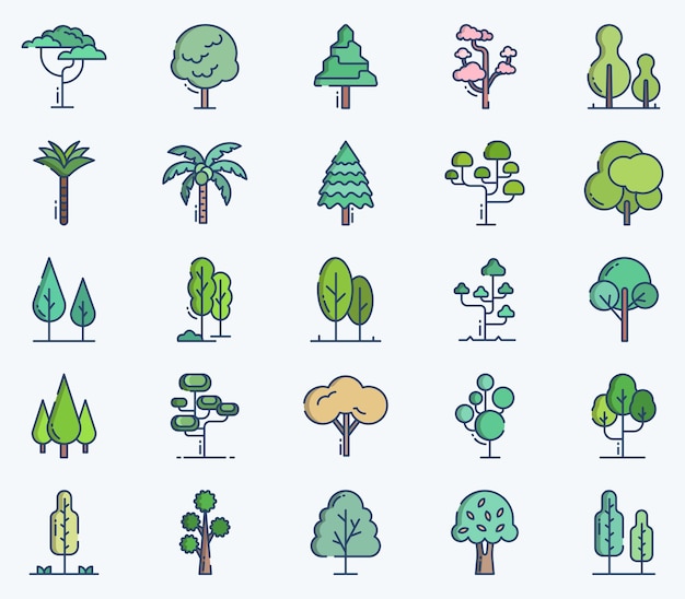 Bomen vector set