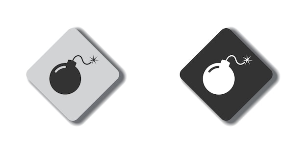 Bompictogram op badge met schaduw Platte vectorillustratie