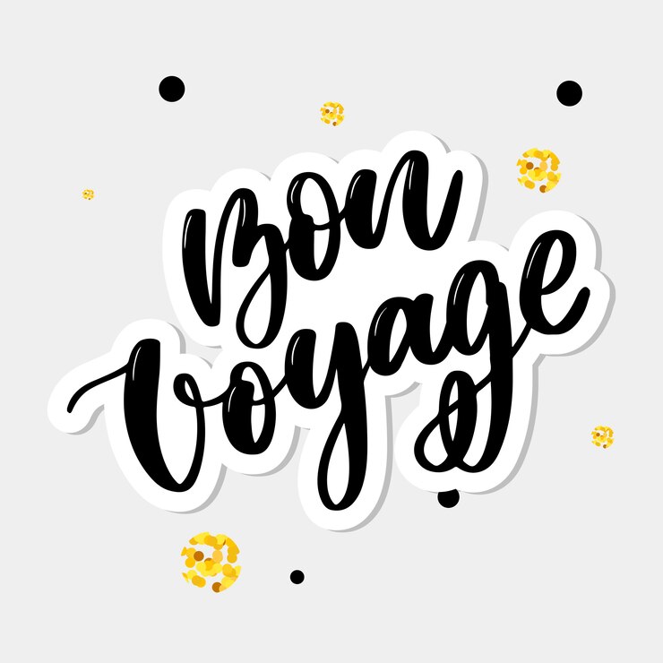 Vector bon voyage belettering