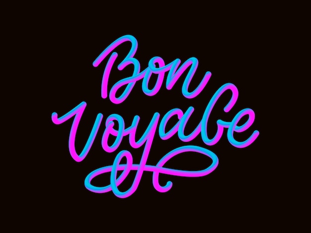 Bon Voyage Hand belettering kalligrafie reizen