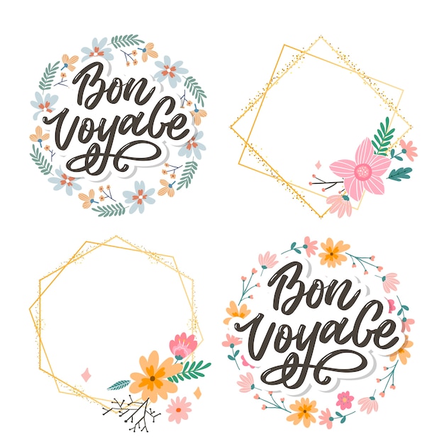 Bon Voyage Hand belettering kalligrafie reizen