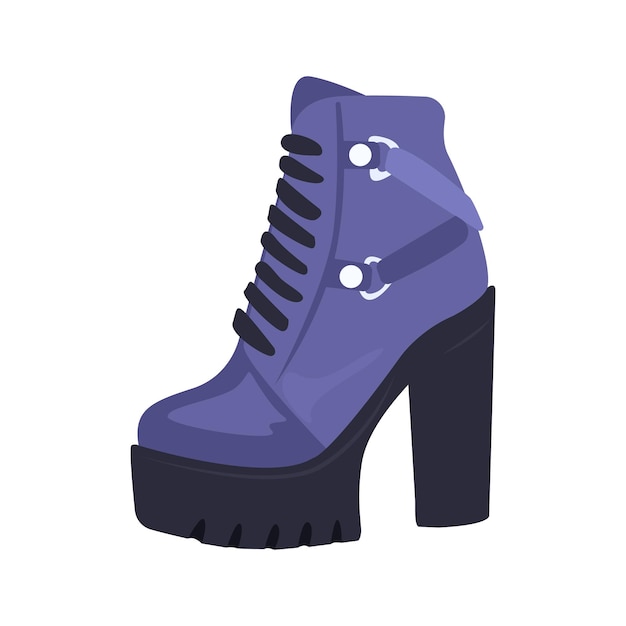 Vector bondage boots illustration in color cartoon style editable