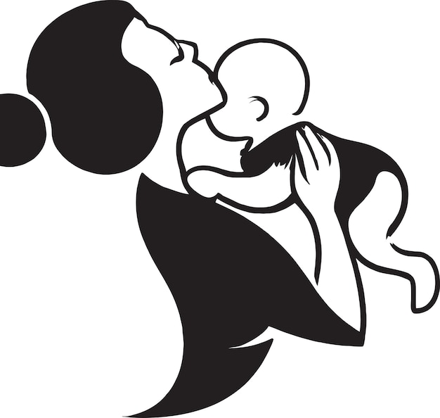 Bonds of Love Symbolic Vector Logos for Mother and Child Elements